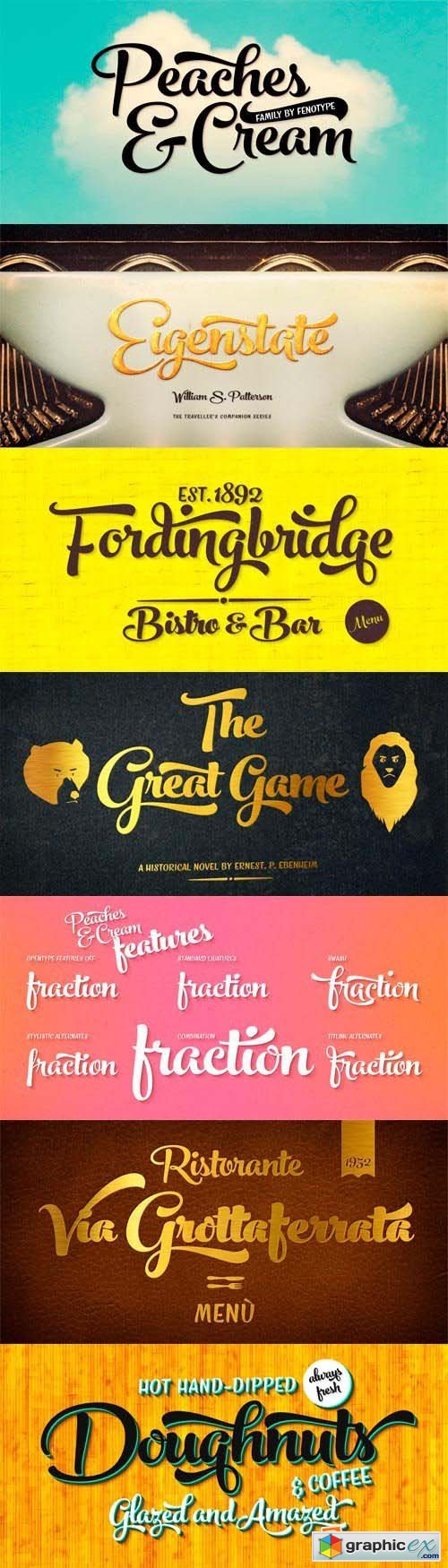 Peaches and Cream Font Family - 5 Fonts for $65