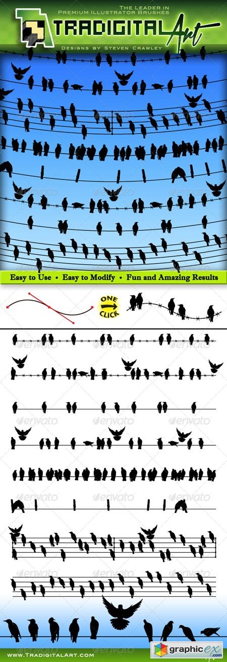 Birds on a Wire Brushes Set 8199942