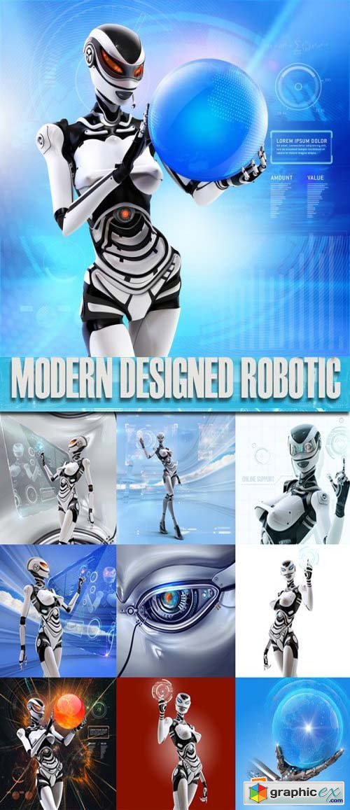 Stock Photos - Modern designed robotic, 25xJpg