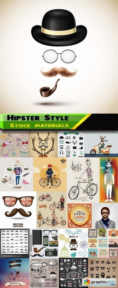 Hipster Style design elements in vector from stock 2 25xEPS