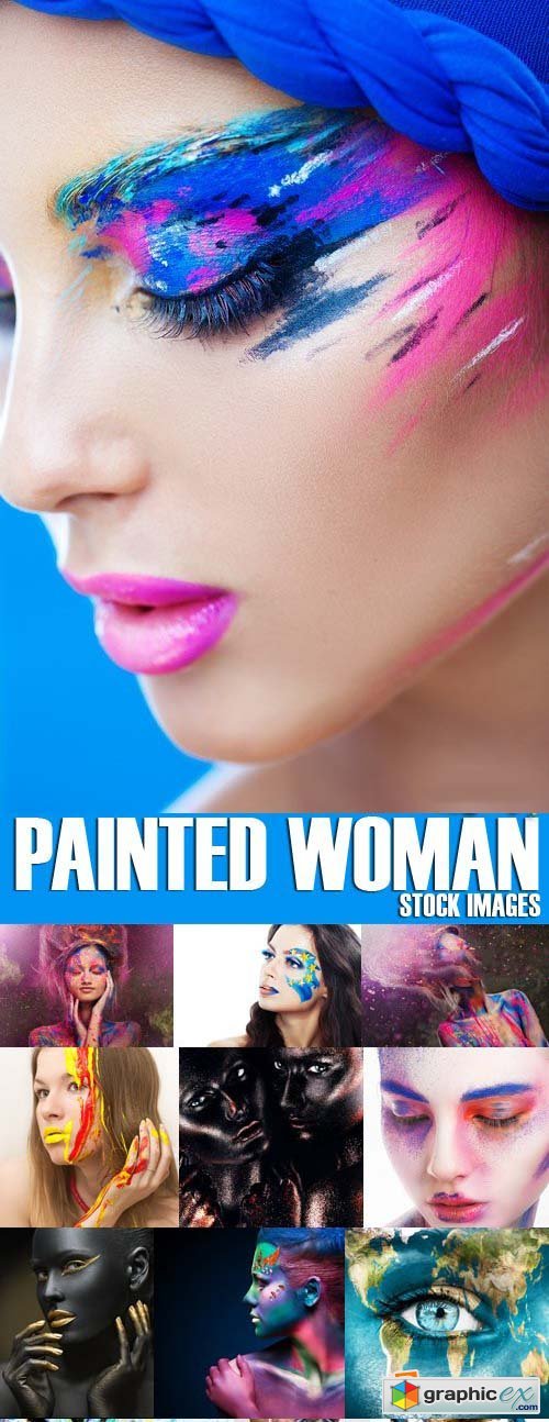 Stock Photos - Painted woman, girls, 25xJPG