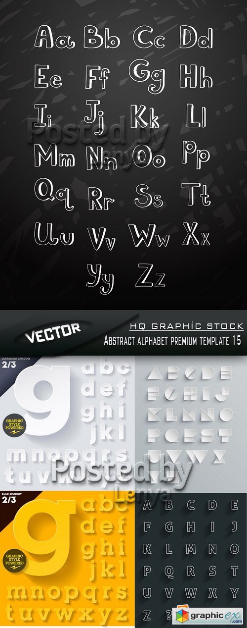 Stock Vector - Abstract alphabet premium template 15