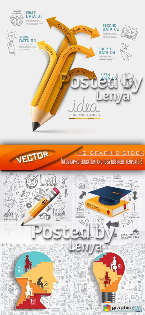 Stock Vector - Infographic education and idea business template 3