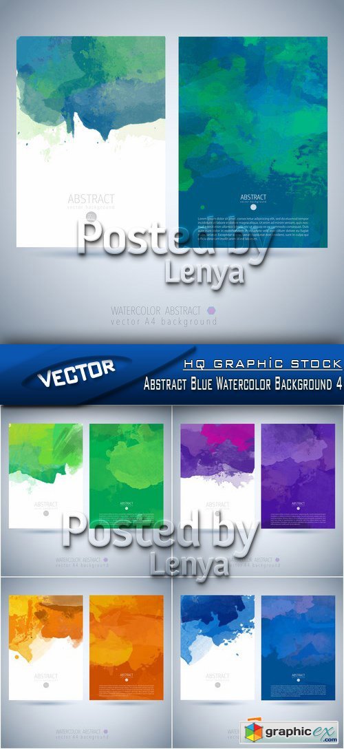 Stock Vector - Abstract Blue Watercolor Background 4