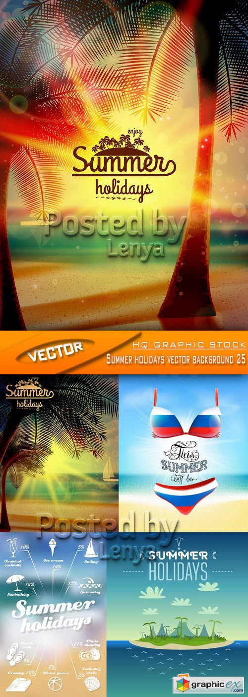 Stock Vector - Summer holidays vector background 25