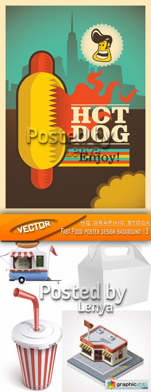 Stock Vector - Fast Food poster design backround 13
