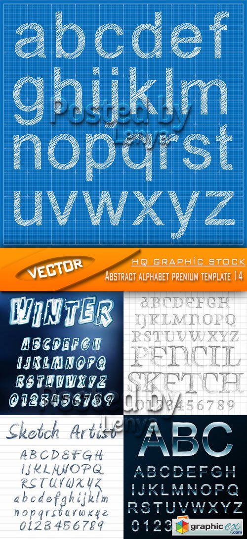 Stock Vector - Abstract alphabet premium template 14