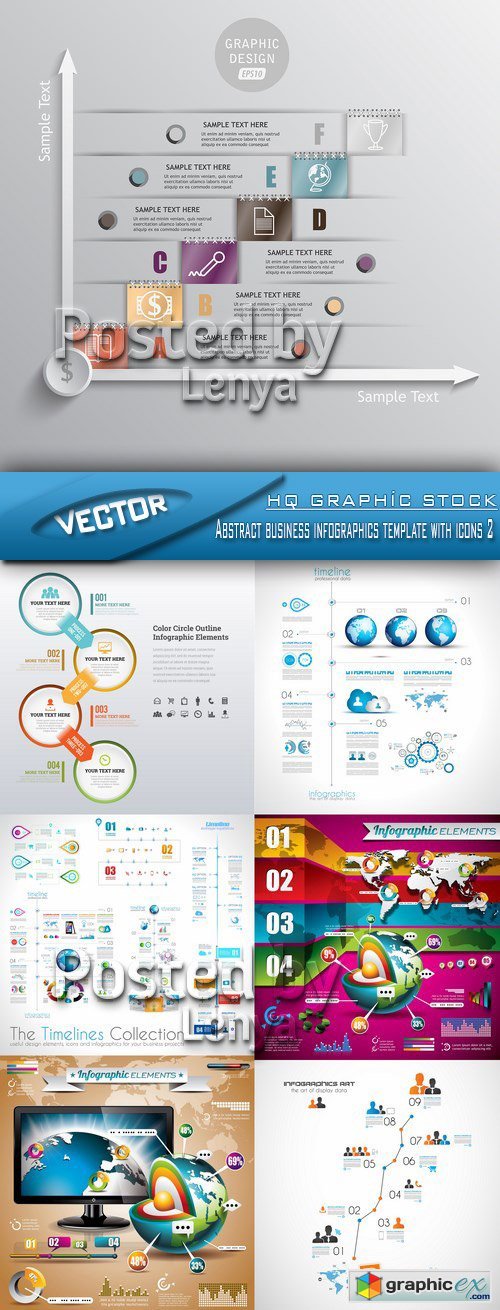 Stock Vector - Abstract business infographics template with icons 2