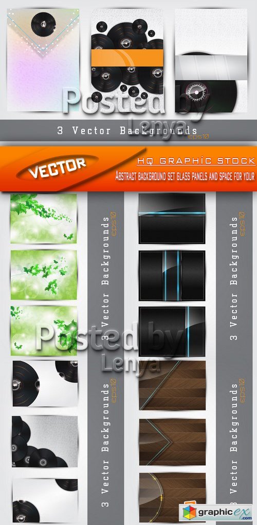 Stock Vector - Abstract background set glass panels and space for your