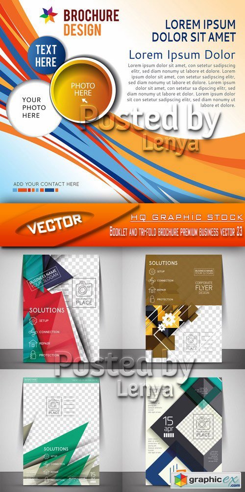 Stock Vector - Booklet and tri-fold brochure premium business vector 23