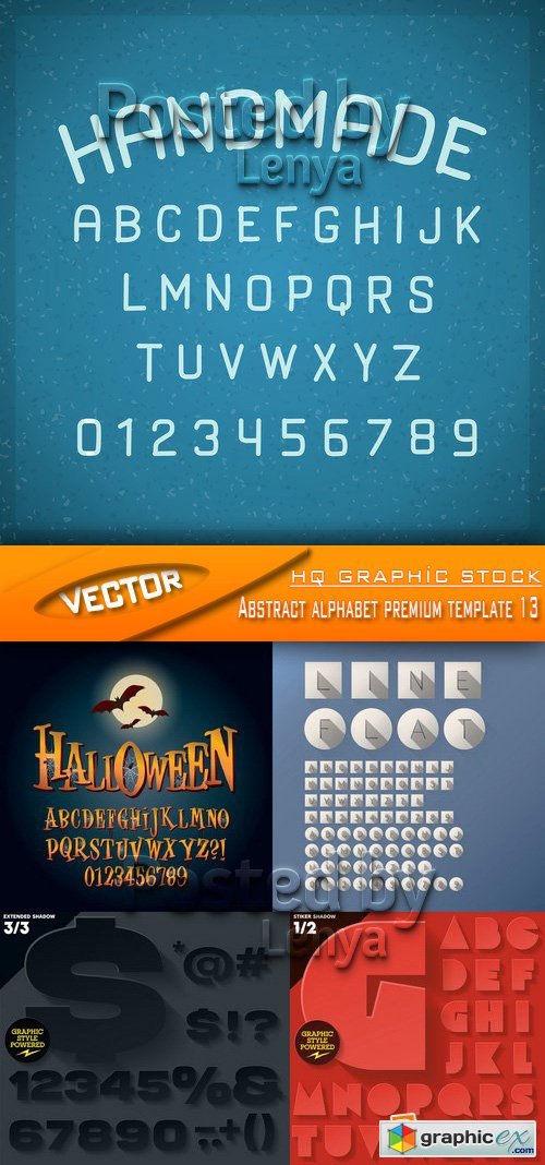 Stock Vector - Abstract alphabet premium template 13