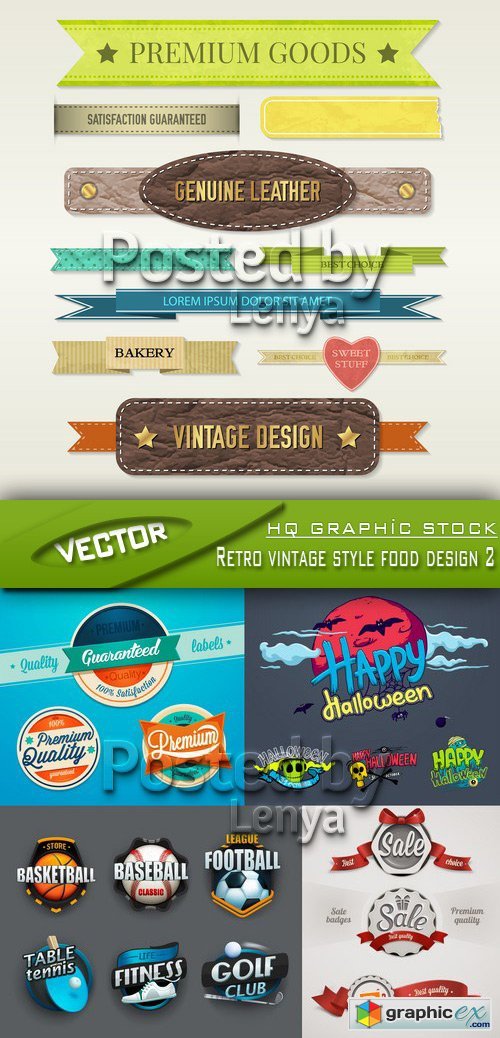 Stock Vector - Retro vintage style food design 2
