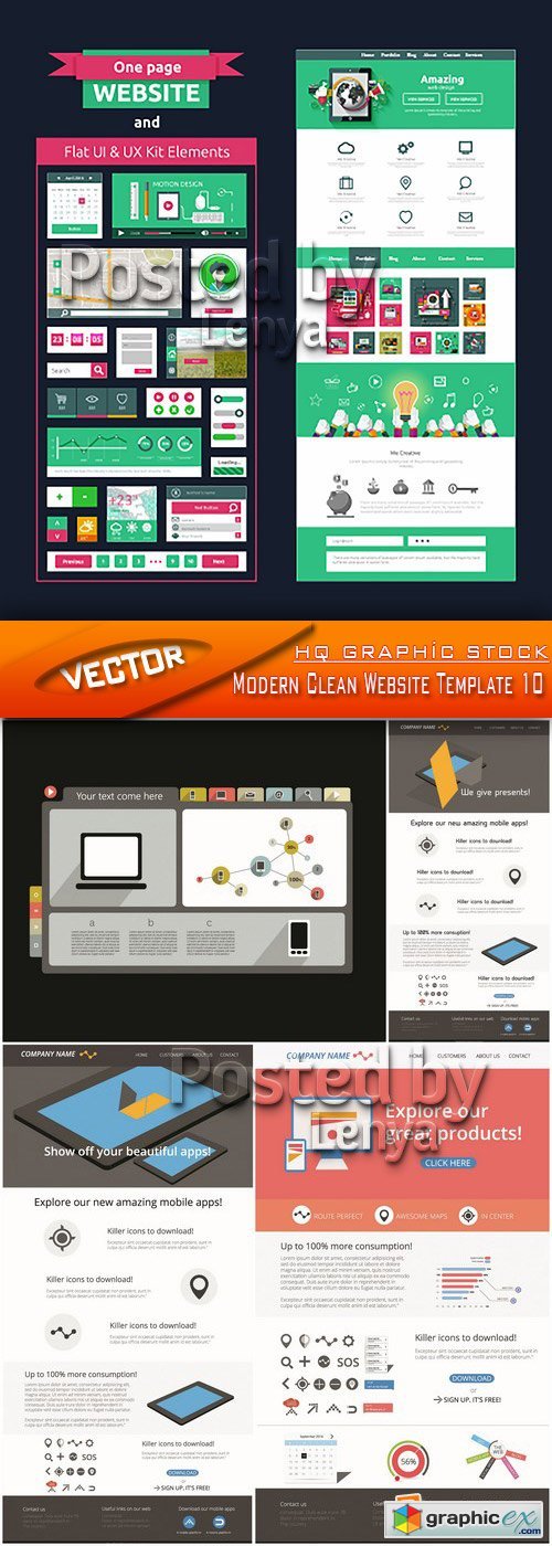Stock Vector - Modern Clean Website Template 10