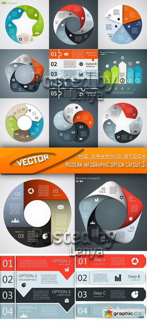 Stock Vector - Modern infographic option layout 3