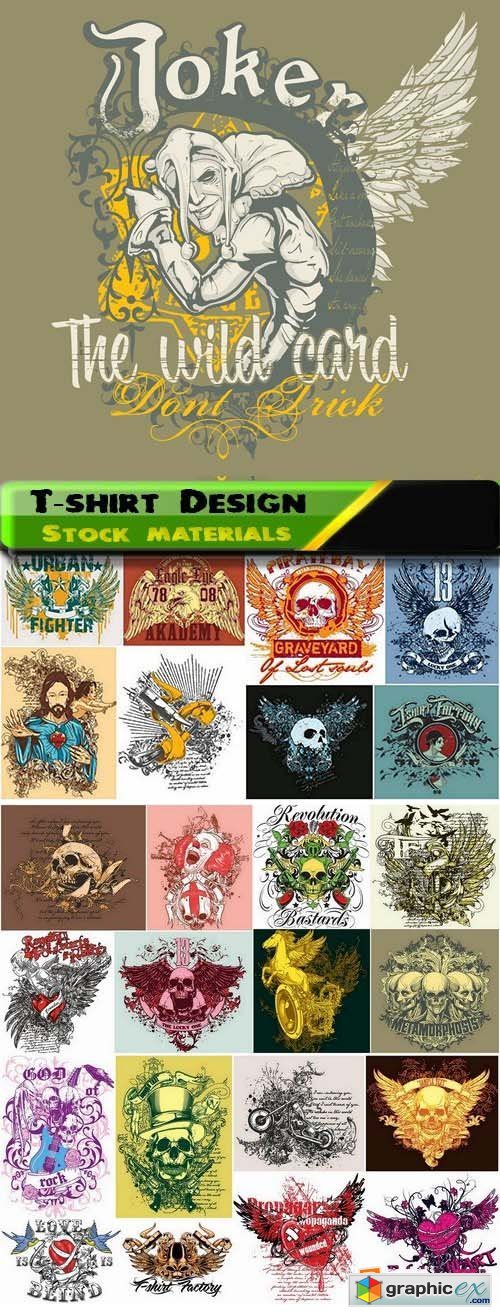 T-shirt Design elements in vector from stock 28 25xEPS
