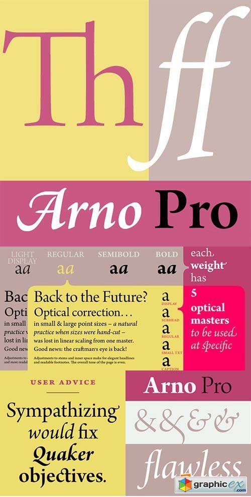 Arno Pro Opticals Font Family - 35 Fonts $1120
