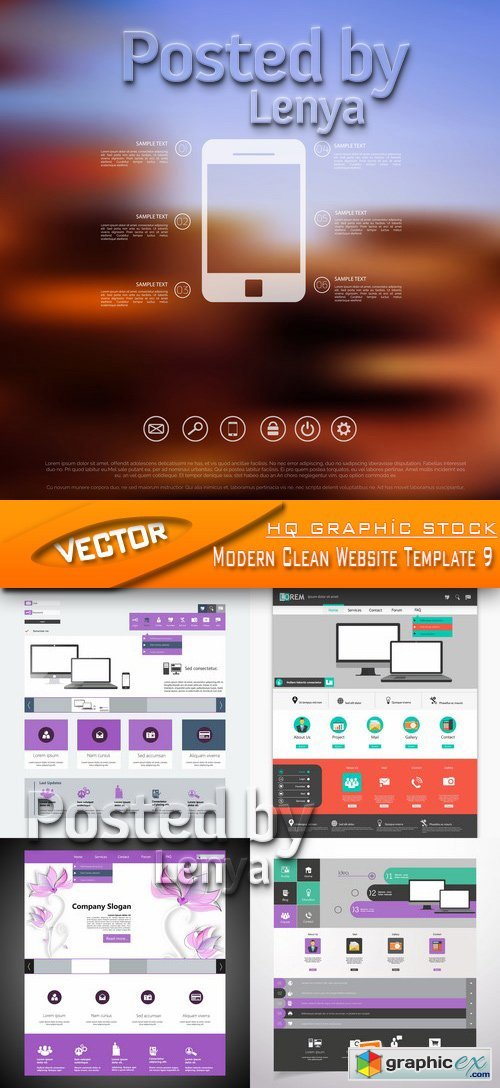 Stock Vector - Modern Clean Website Template 9