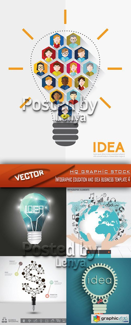 Stock Vector - Infographic education and idea business template 4