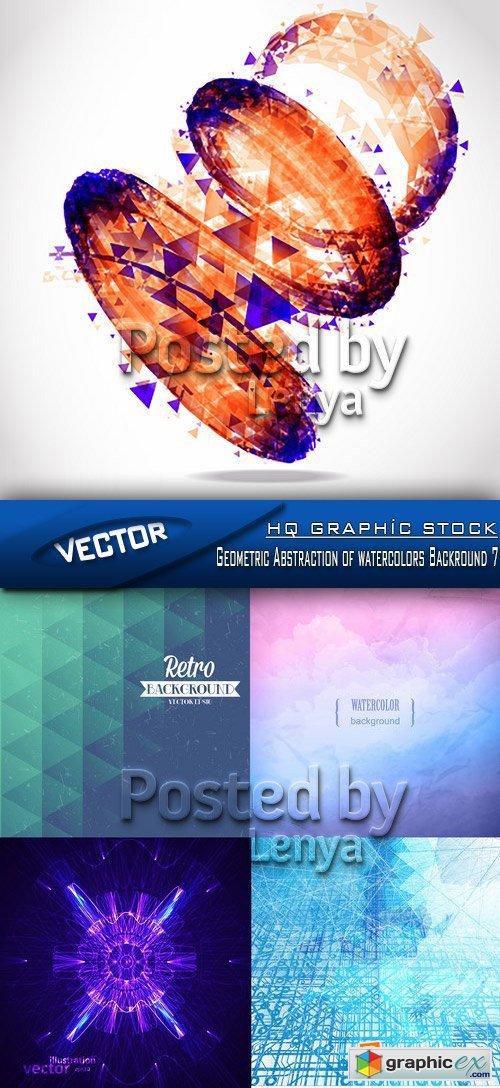 Stock Vector - Geometric Abstraction of watercolors Backround 7