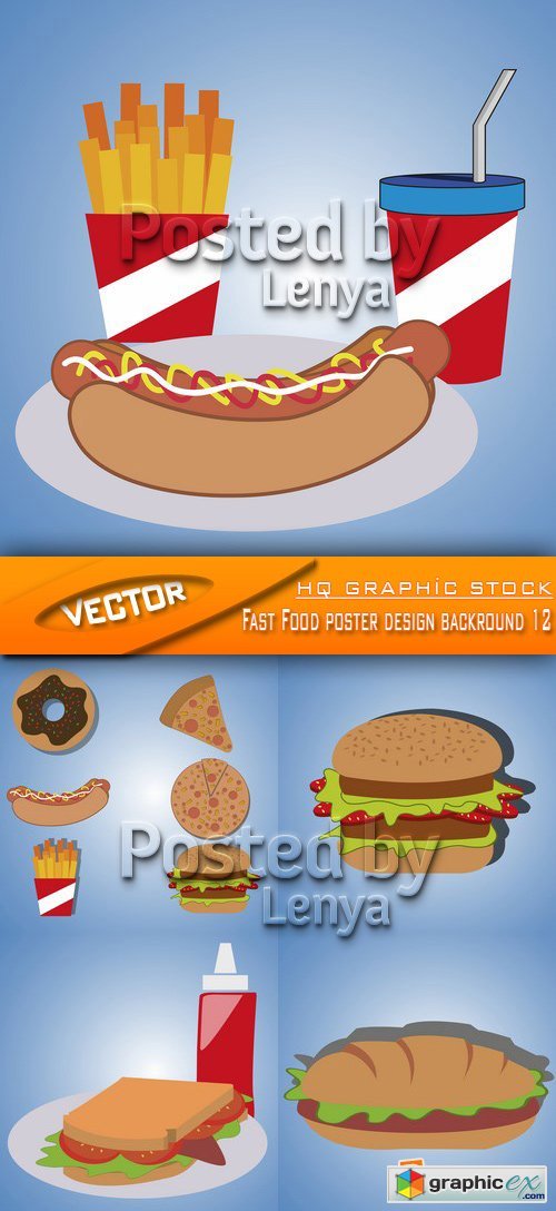 Stock Vector - Fast Food poster design backround 12