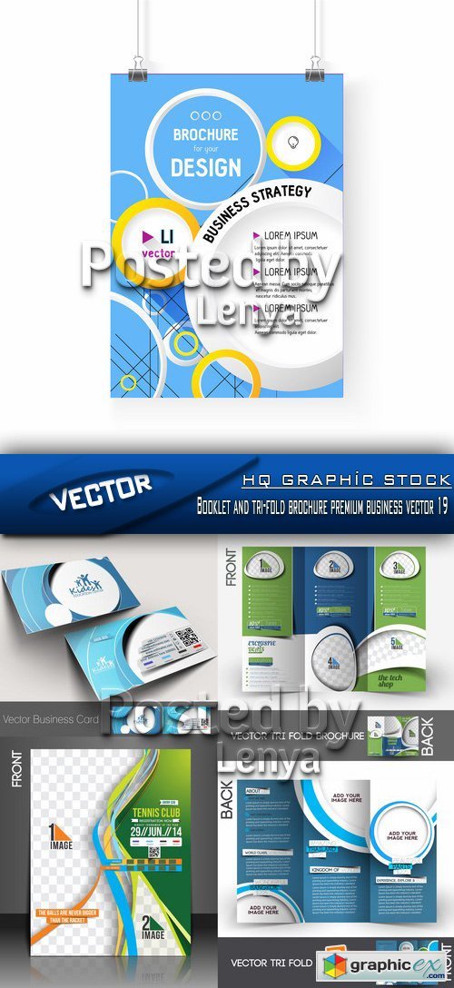 Stock Vector - Booklet and tri-fold brochure premium business vector 19