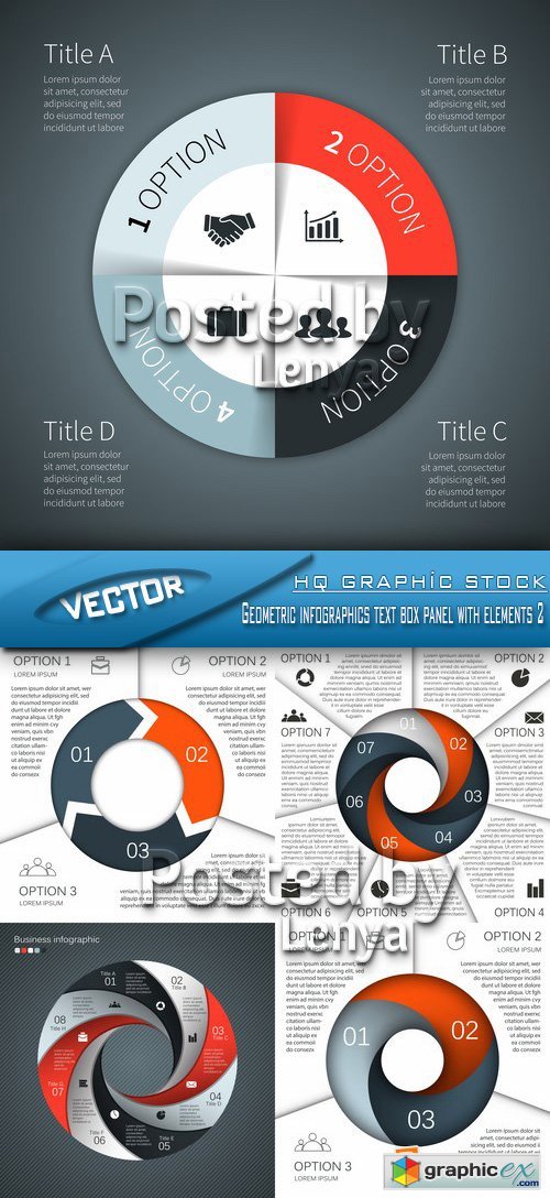 Stock Vector - Geometric infographics text box panel with elements 2