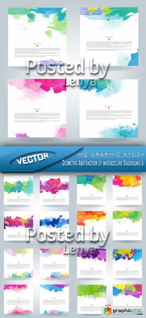 Stock Vector - Geometric Abstraction of watercolors Backround 6