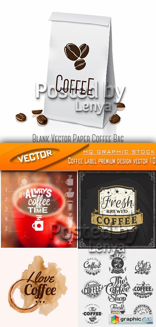 Stock Vector - Coffee Label premium design vector 10