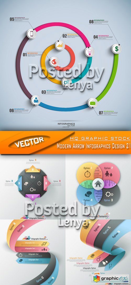 Stock Vector - Modern Arrow Infographics Design 21