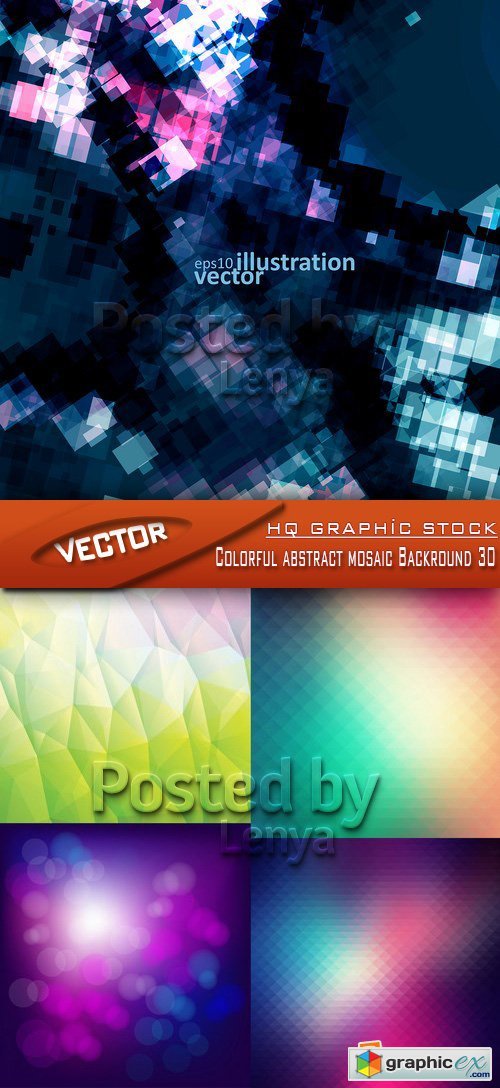 Stock Vector - Colorful abstract mosaic Backround 30