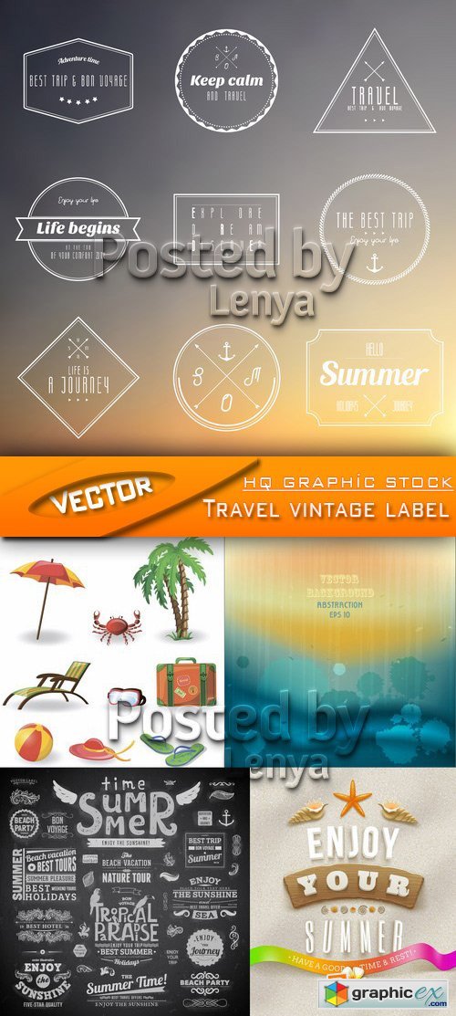 Stock Vector - Travel vintage label