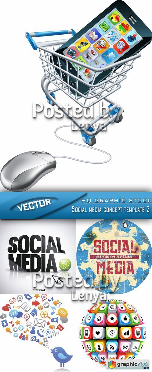 Stock Vector - Social media concept template 2
