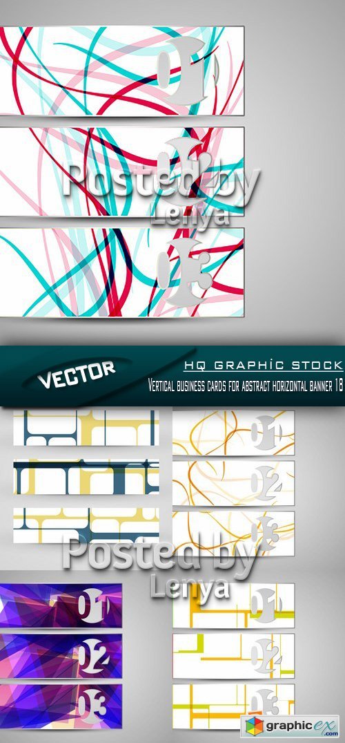 Stock Vector - Vertical business cards for abstract horizontal banner 18