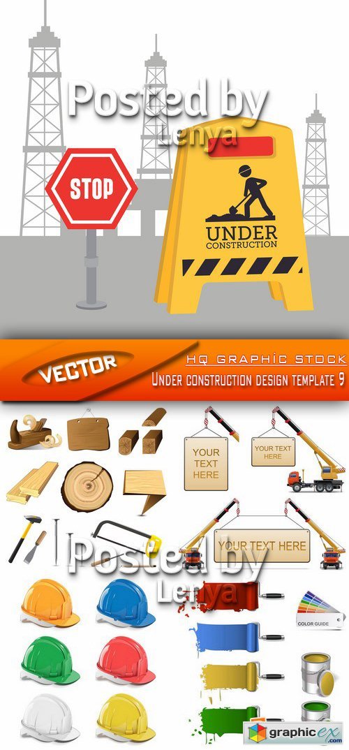 Stock Vector - Under construction design template 9