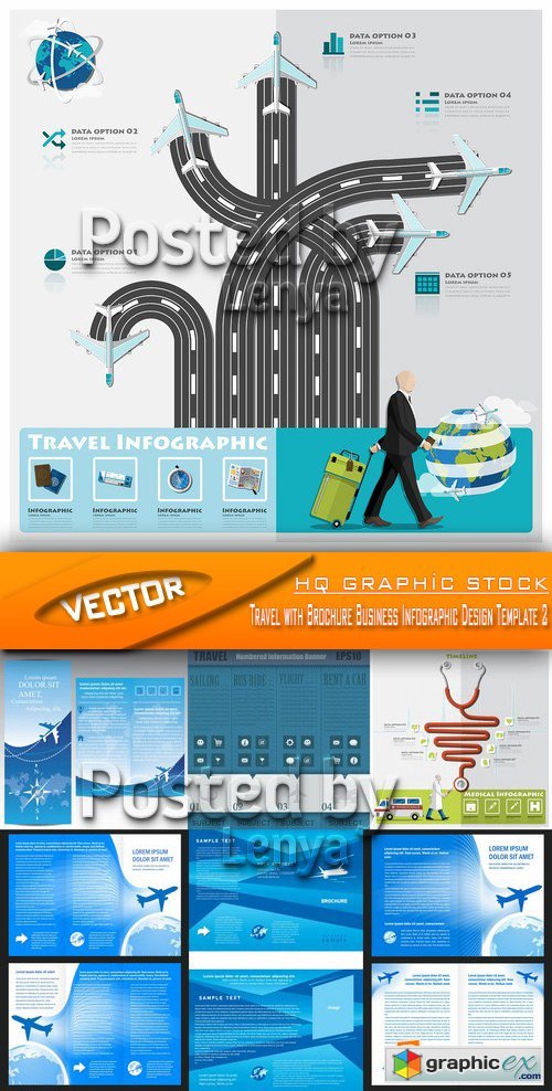 Stock Vector - Travel with Brochure Business Infographic Design Template 2