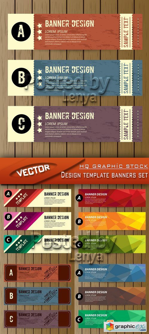 Stock Vector - Design template banners set