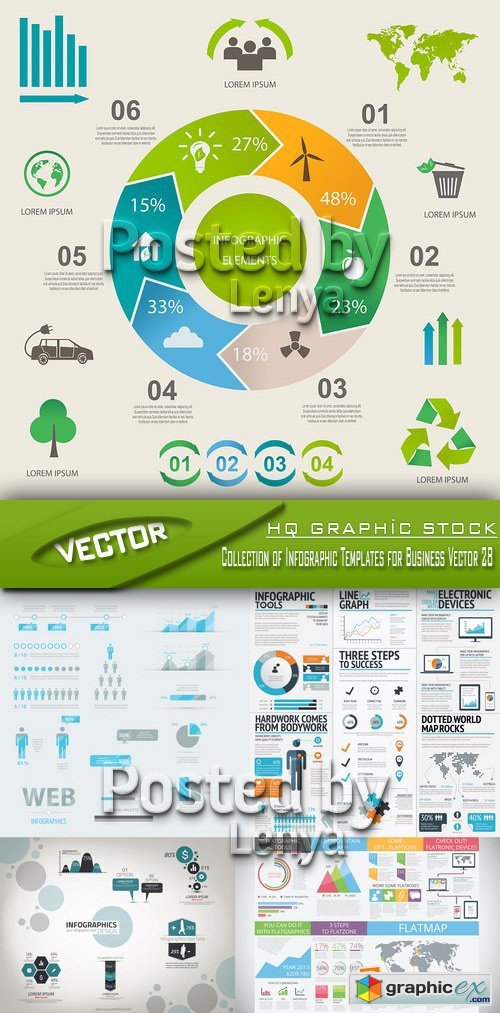 Stock Vector - Collection of Infographic Templates for Business Vector 28