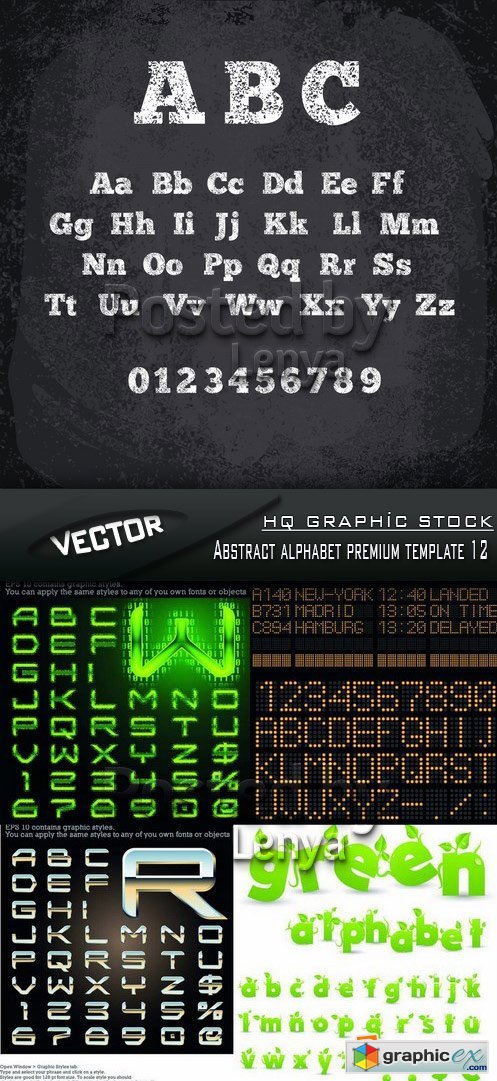 Stock Vector - Abstract alphabet premium template 12