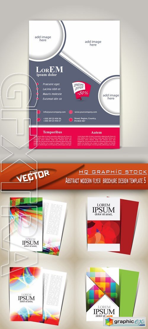 Stock Vector - Abstract modern flyer brochure design template 5