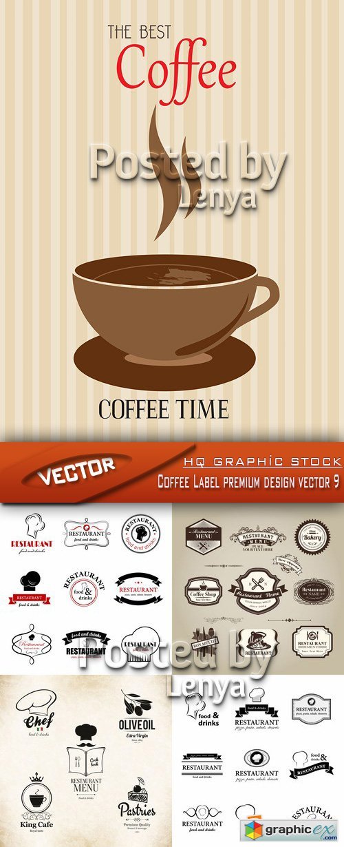 Stock Vector - Coffee Label premium design vector 9