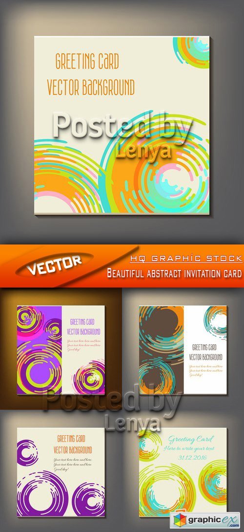 Stock Vector - Beautiful abstract invitation card