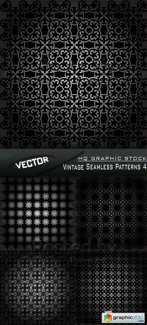 Stock Vector - Vintage Seamless Patterns 4