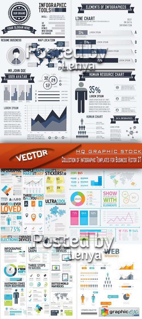 Stock Vector - Collection of Infographic Templates for Business Vector 27