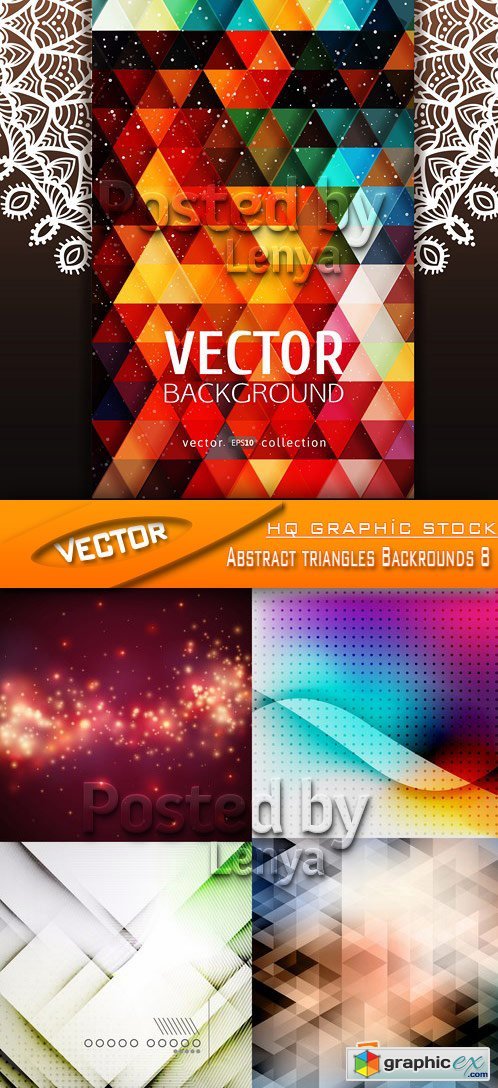 Stock Vector - Abstract triangles Backrounds 8