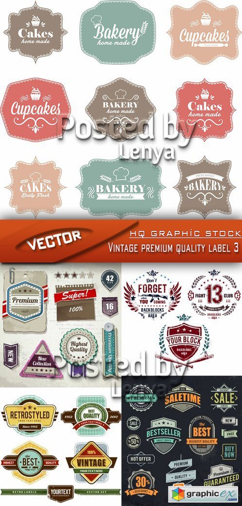 Stock Vector - Vintage premium quality label 3