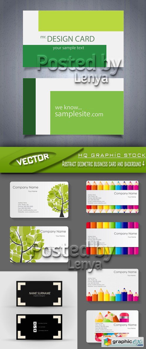 Stock Vector - Abstract geometric business card and backround 4