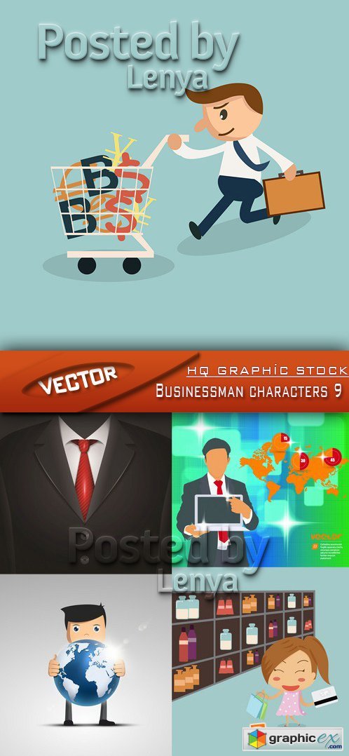 Stock Vector - Businessman characters 9