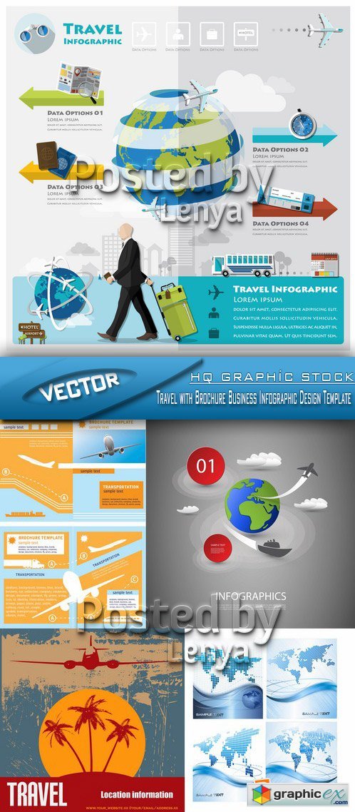 Stock Vector - Travel with Brochure Business Infographic Design Template