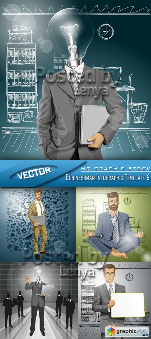 Stock Vector - Businessman infographic Template 6