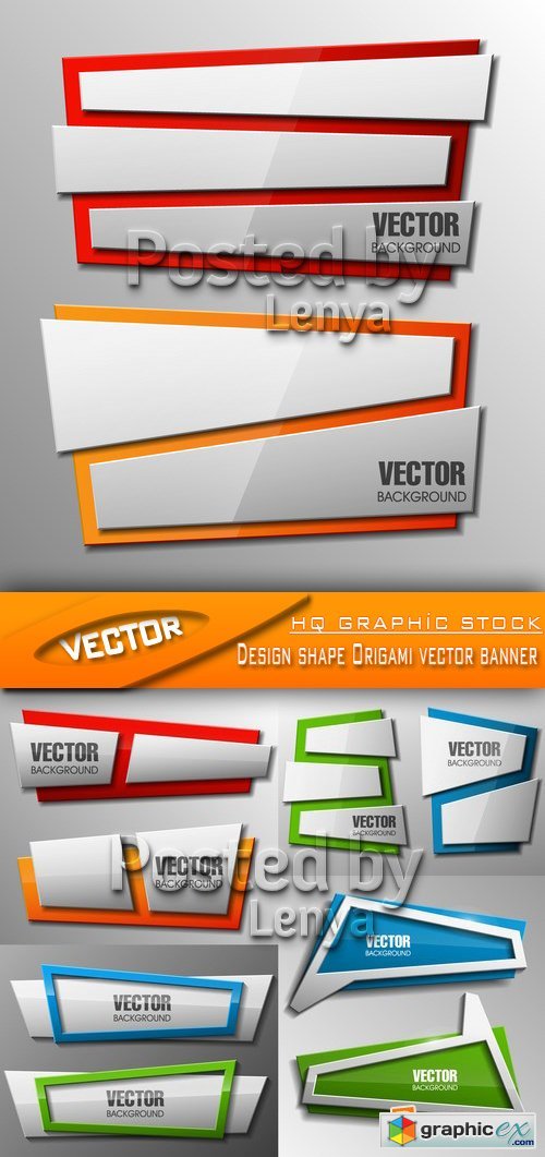 Stock Vector - Design shape Origami vector banner